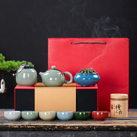 Simple Ceramic Kung Fu Tea Set Gift Box

