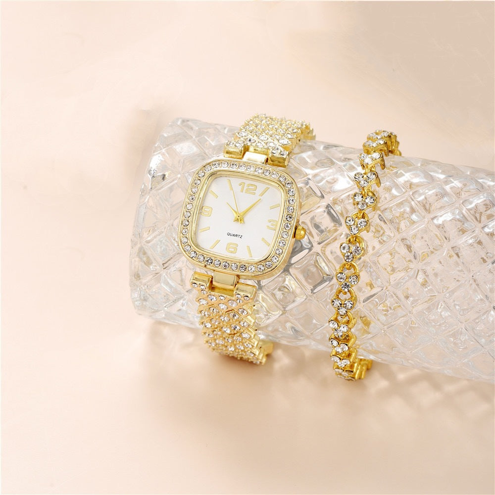 Small Square Rhinestone Watch Bracelet Luxury Gift