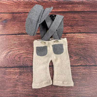 Newborn Photography Clothing Props Children's Hat Overalls Set
