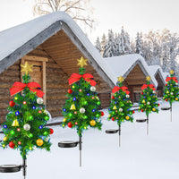 Iluminación solar al aire libre del suelo del árbol de Navidad
