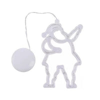Christmas LED Suction Cup Chandelier Santa Claus Elk Snowman Lights Holiday Party Window Decor Lamps Battery Powered
