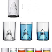 Taza de cristal transparente, vaso de tiburón, vino, té de la leche, agua, taza para desayuno, vasos de vino para Bar de doble capa