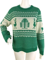 Christmas Sweater Cute Elk Geometric Print Knitted Sweater
