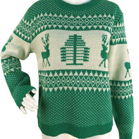 Christmas Sweater Cute Elk Geometric Print Knitted Sweater