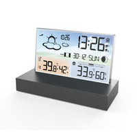 Color Screen RF Wireless Transparent Glass Weather Clock
