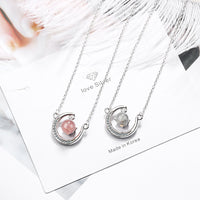 Strawberry Moon Crystal Necklace