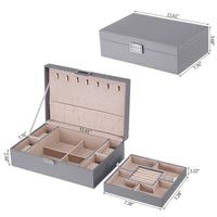 Jewelry Box With 4 Compartments Detachable Combination Tray Jewelry Storage Gift Box

