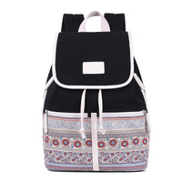 College style women's canvas retro backpack
