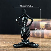 Halloween Horror Desktop Decoration Resin Ornaments Feature Modeling Yoga Skull Skeleton
