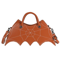 Halloween Spider Web Shape Shoulder Bags Personality Batgirl Tide Pu Handbags Fashoin Messenger Crossbody Bag
