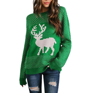 Reindeer Pullover Knitted Sweater