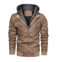 Winter Fashion Motorcycle Leather Jacket Men Slim Fit Oblique Zipper PU Jackets Autumn Mens Leather Biker Coats Warm Streetwear
