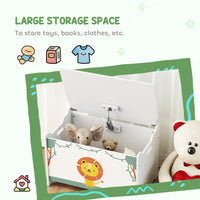 Toy Box With Lid, Safety Hinges And Groove Handles, Toy Storage Organizer For Kids, Living Room, Playroom, Green
