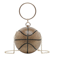 Bolsos con cadena joya con forma de fútbol y baloncesto

