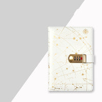 Password Book Diary With Lock Fingerprint Simple Literary Retro Constellation Notebook
