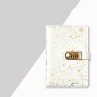 Password Book Diary With Lock Fingerprint Simple Literary Retro Constellation Notebook