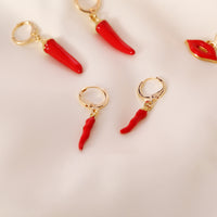 Red Pepper Lips Personality Fashion Female Temperament INS Earrings