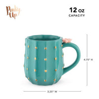 3D Metallic Gold Accented Ceramic Cactus Mug
