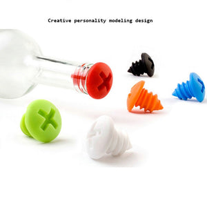Screw Shaped White Wine And Red Wine Preservation Silicone Bottle Stopper