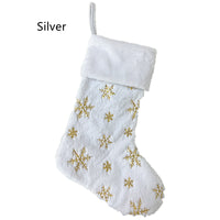 Metallic Snowflake Embroidered Christmas Stockings
