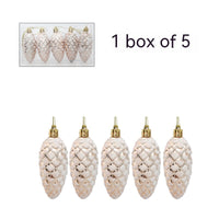 Glitter Flocked Metallic Pine Cone Christmas Ornaments
