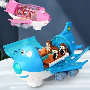 Bump And Go Action Toddler Toy Plane With LED Flashing Light Sound