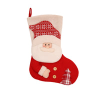 Red White Knitted Christmas Stocking Santa Claus Snowman
