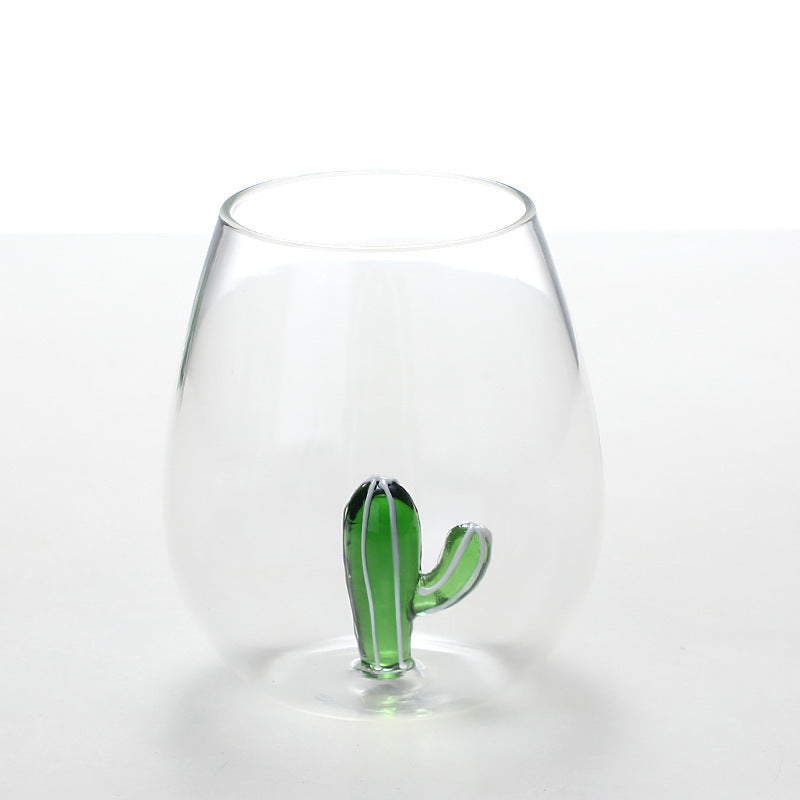Tasse en verre de jus de lait créative tridimensionnelle en forme d'animal et de plante