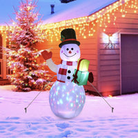 Christmas LED Lights Glowing Santa Tree Snowman Inflatable Outdoor Decor
