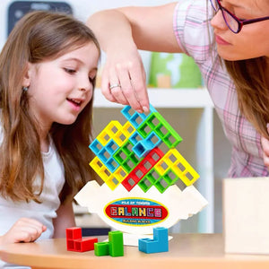 Tetra Block Tower Balancing Puzzle Game
