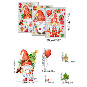 Christmas Gnomes Static Window Decals