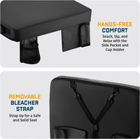 Alpcour Portable Heated Extra Thick Stadium Seat Cushion - 21x 15 Inch Bleacher Cushion With Side Pocket
