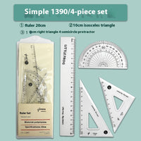 Youpai Ruler Sets Transparent Acrylic Drawing Four-piece Square Protractor
