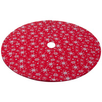 Christmas Non-woven Fabric White Color With Red Outsole Snowflake Tree Skirt
