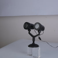 1Pc Christmas Snowflake Projector Light Dual Head LED Stake Light IP44 Waterproof Xmas Decoration For Holiday Indoor Outdoor Use Garden Patio Wall Decor