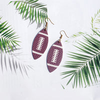 Trendy Soft Football PU Leather Leaf Earrings For Women Multicolor