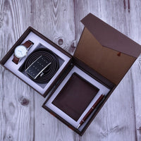 Business Belt Wallet Wrist Watch Pen Gift Box Sets (Mens)
