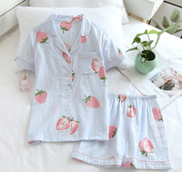 Big Strawberry Gauze Pajamas

