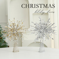 Silver or Gold Sparkling Christmas Tree Topper
