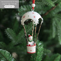 Nordic Iron Christmas Hot Air Balloon Parachute Pendant Creative Decorations Tree Charms Hangings
