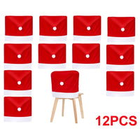Christmas Chair Covers, Santa Claus Hat Slipcover Xmas Chair Back Cover For Christmas Din