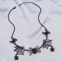 Halloween Spider And Spider Web Necklace Personality Clavicle Necklace Fashion Jewelry Accessories
