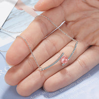 Simple Strawberry Crystal Necklace
