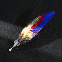 Broche de plumas de pavo real de simulación, accesorios de personalidad