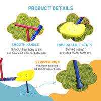 4 Seat Kids Seesaw Spinning Teeter Totter With 360  Rotation, Outdoor Playground Equipment, 88 Lbs, For 3-8 Years Old, Multicolor
