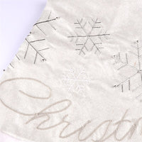 White Non-woven Snowflake Merry Christmas Tree Skirt

