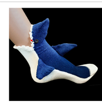 Chaussettes de pantoufles d'intérieur tricotées en laine Shark Bite