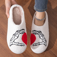 Love Skeleton Hand Home Thickened Cotton Slippers
