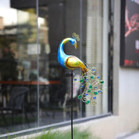 Solar Peacock Crafts Iron Art Ornament Plug-in Decorative Lamp