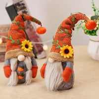 Thanksgiving Harvest Festival Pumpkin Sunflower Faceless Doll Decoration
